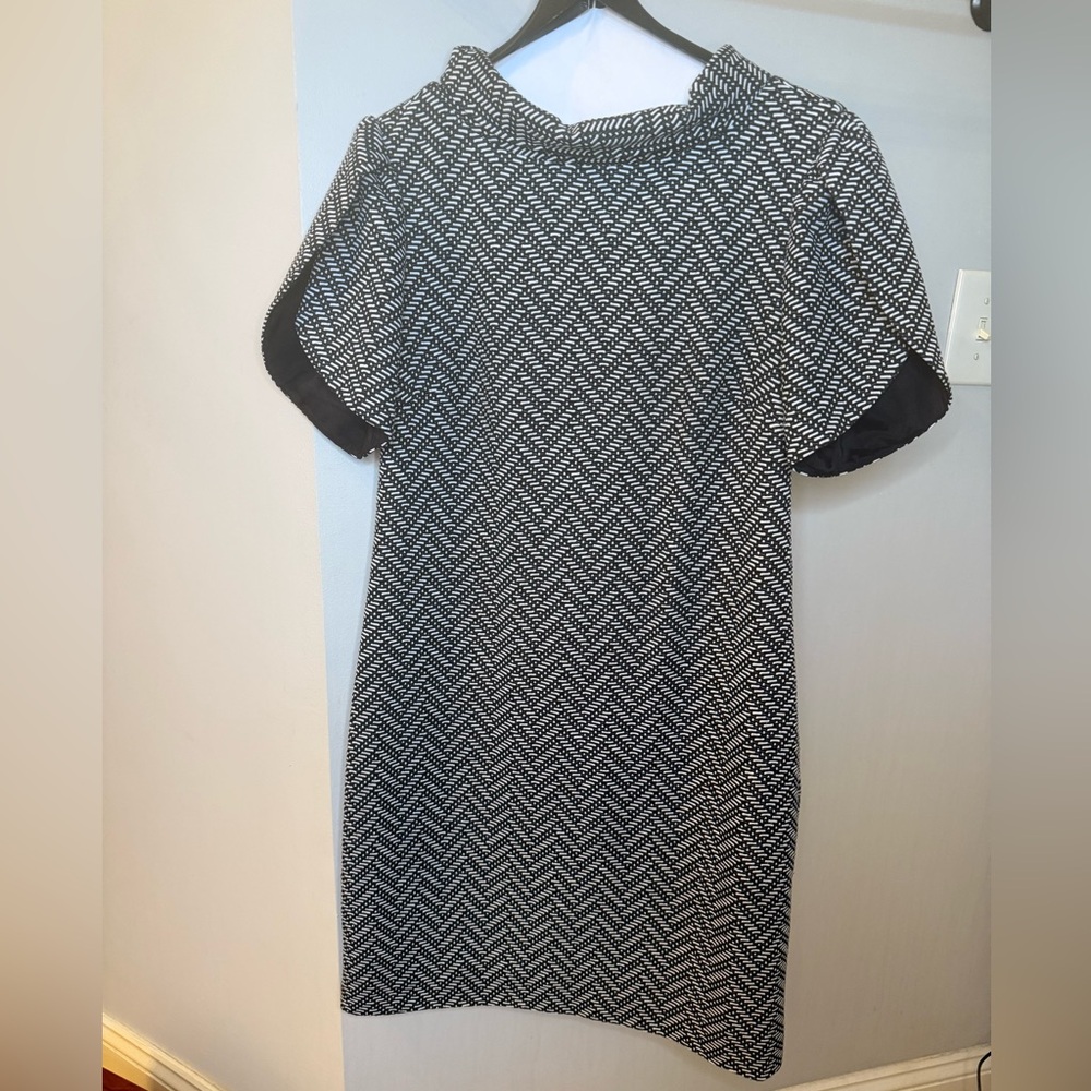 Trina Turk Black and White Chevron Dress